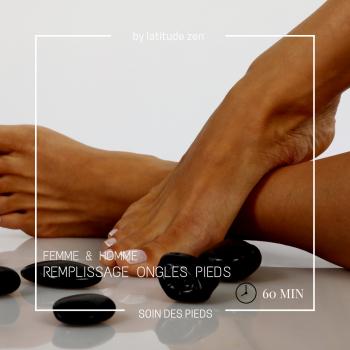 Remplissage ongles pieds après pose gel vernis