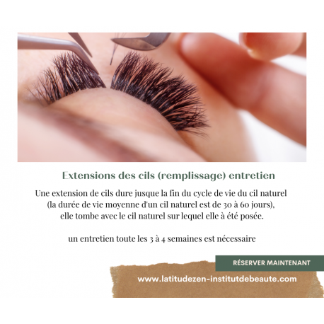 Extensions de cils, pose complète 60 à 120 cils 