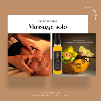 Massage solo parfumé huile vanille 1h latitude zen
